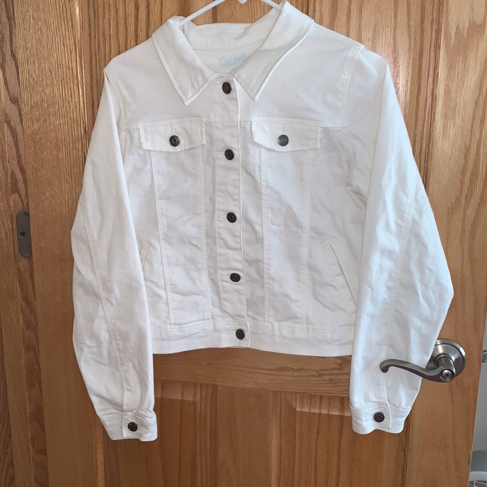 Kids white jean jacket